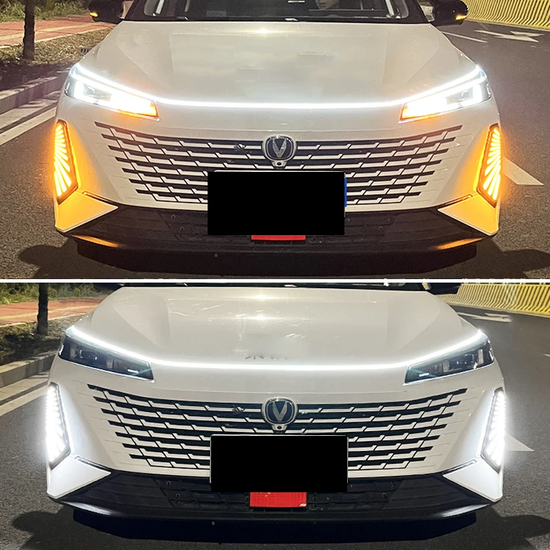 for Changan Lamore 2023 2024 Daily Running Lights Hood LED Light Strip Dynamic Flow Steering YIDA