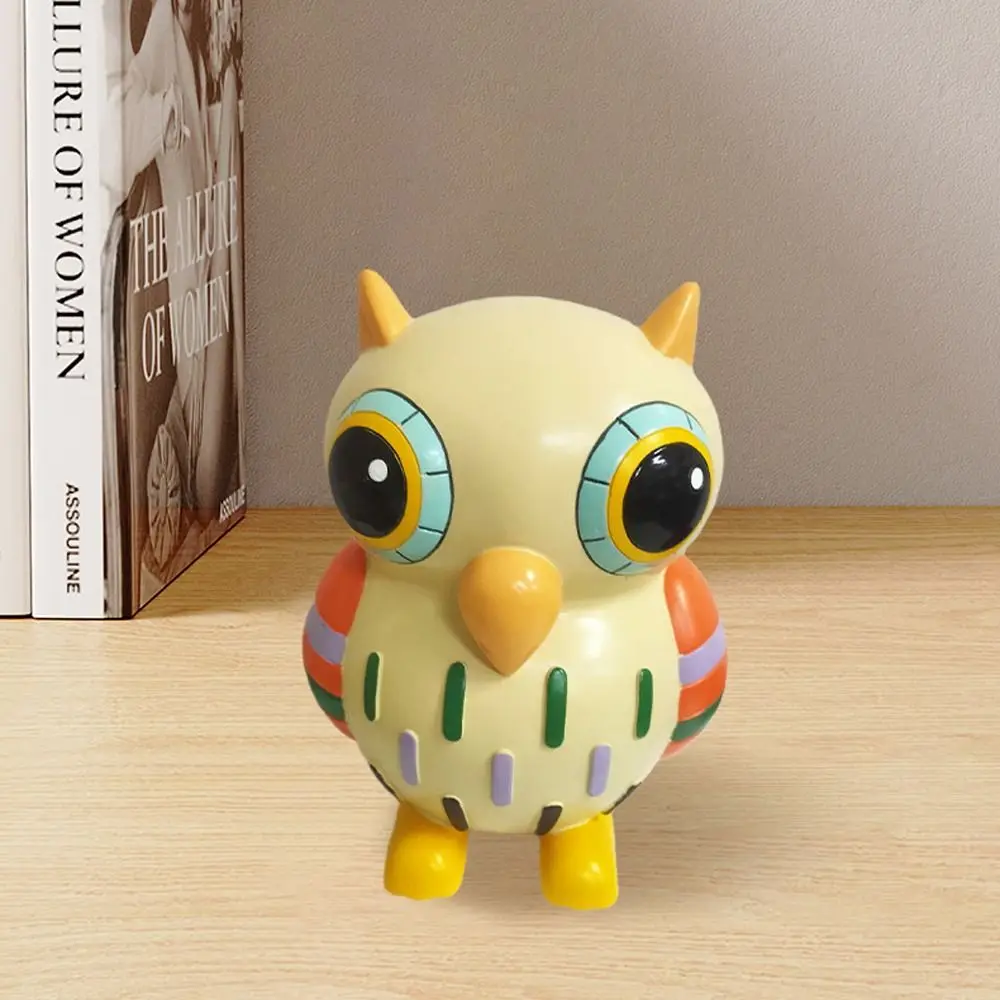 Owl Ornaments Cartoon Owl Piggy Bank Resin Cute Children's Money Box Painted Handicrafts Animal Saving Box Living Room