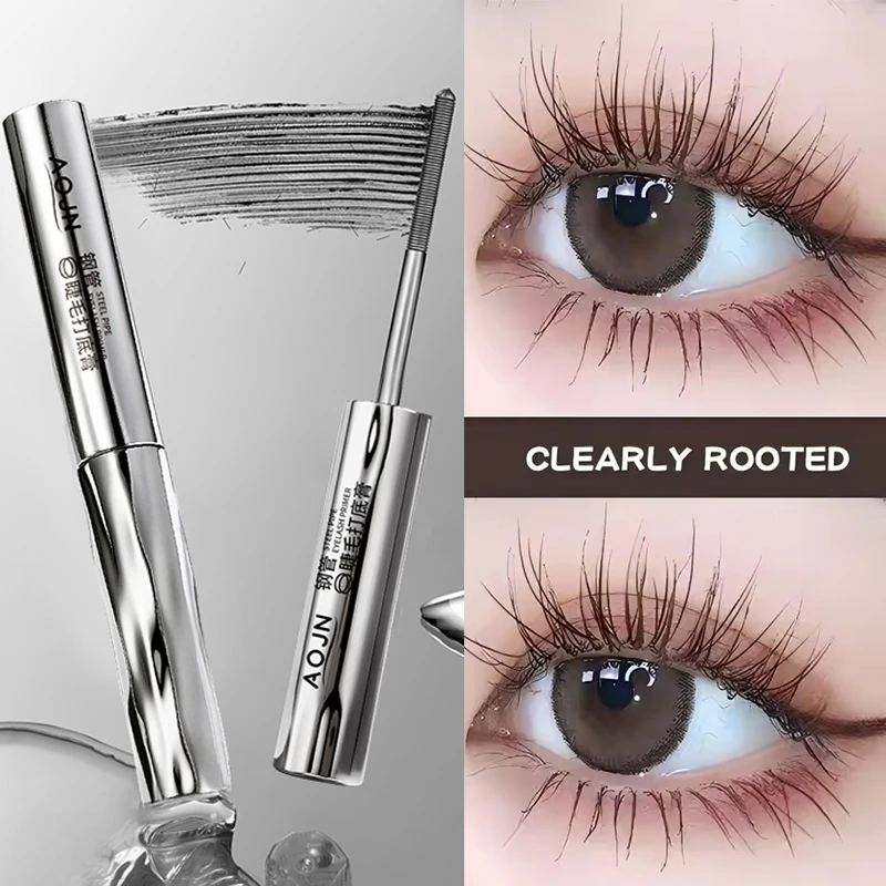Mascara tube en acier, imperméable, allongeant et recourbé, formule volumisante pour cils solides, définis et brosse spirale tenue toute la journée