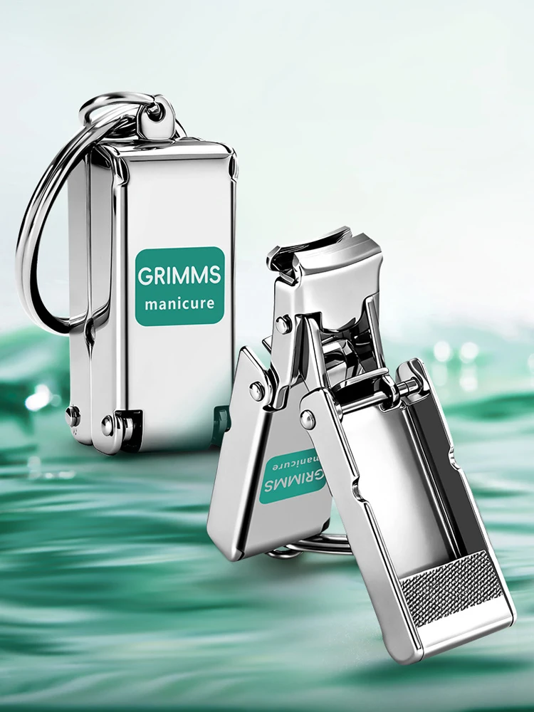 Folding Stainless Steel Nail Clippers with Curved Sharp Blades, Mini Portable Folding Nail Clippers with Keychain