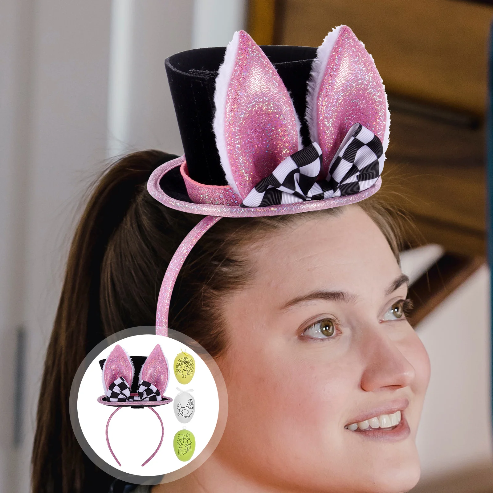 

Bunny Headb Rabbit Design Hair Hoop Ears Kids Cosplay Prop Easter Party Costume Decoration Headdress Cloth Unique Lovely