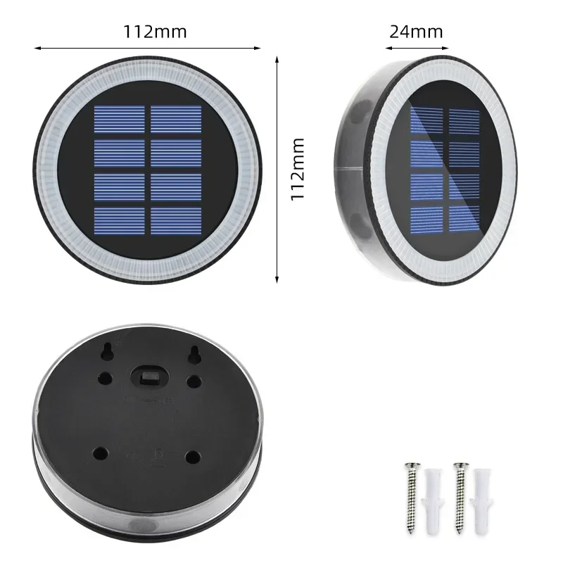 Solar LED Power Disk Light Outdoor Waterproof Garden Path Deck Lights Spotlight Buried Solar Led Lamp Garden Yard PathWay Decor