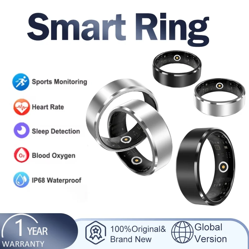 [2025] S2 Smart Ring Men Women, Battery Life 39 Days, Health Monitor,Heart Rate Blood Oxygen 5ATM Waterproof, Multi-sport Mode