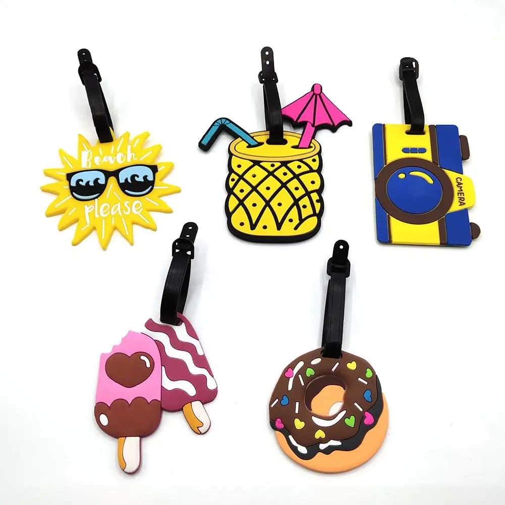 

Cartoon Portable PVC Luggage Tags Creative Travel Accessories Name ID Addres Labels Luggage Labels for Travel Bag Suitcase
