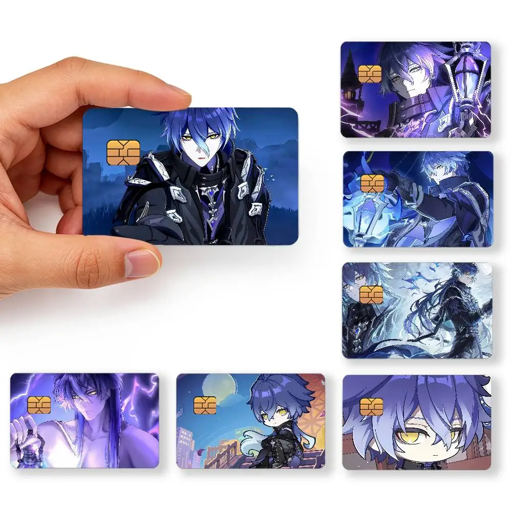 Flins Genshin Impact fanart muscle Credit Card Skin Sticker Cover Decal Wrap Debit Card Stickers Durable Removable