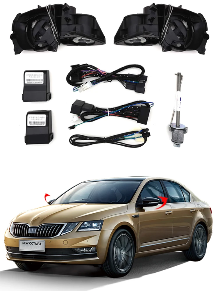

For OCTAVIA PRO Auto Intelligent Automatic Car Electric Rearview Side Mirror Folding System Kit Modules