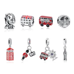 Original 925 Sterling Silver Charms Love London Bus Guard Pendant Beads Fit Pan Brand Bracelets Necklaces Women DIY Jewelry