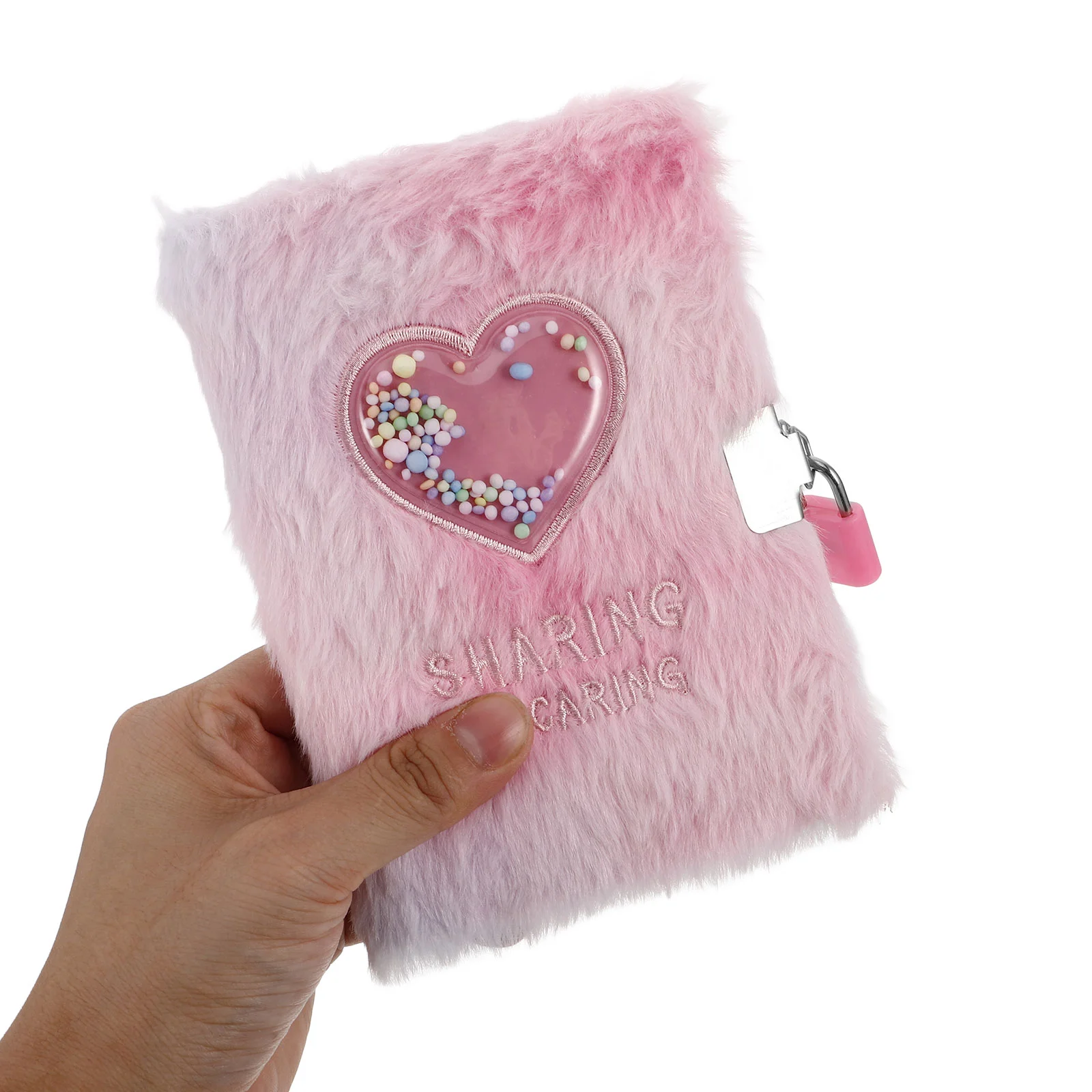 Girl's Diary Faux Fur with Lock Girls Fuzzy Soft Cover Journal Kids Pattern Notebook