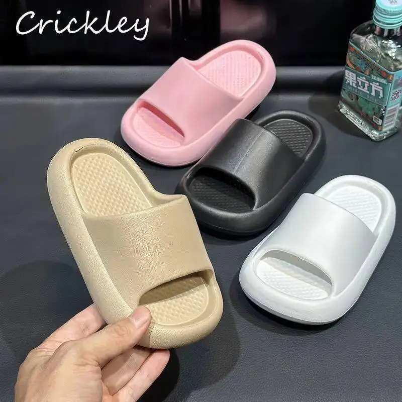 

Summer Solid EVA Boys Girls Slippers Waterproof Soft Bottom Beach Shoes For Children Indoor Non Slip Casual Kids Slippers