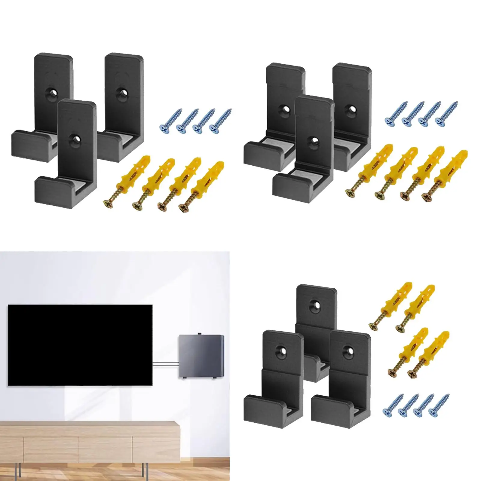 3 шт. настенный кронштейн для консоли, игровые аксессуары, ударопрочный держатель для контроллера, подставка для консоли для настенного телевизора, задняя полка для стола