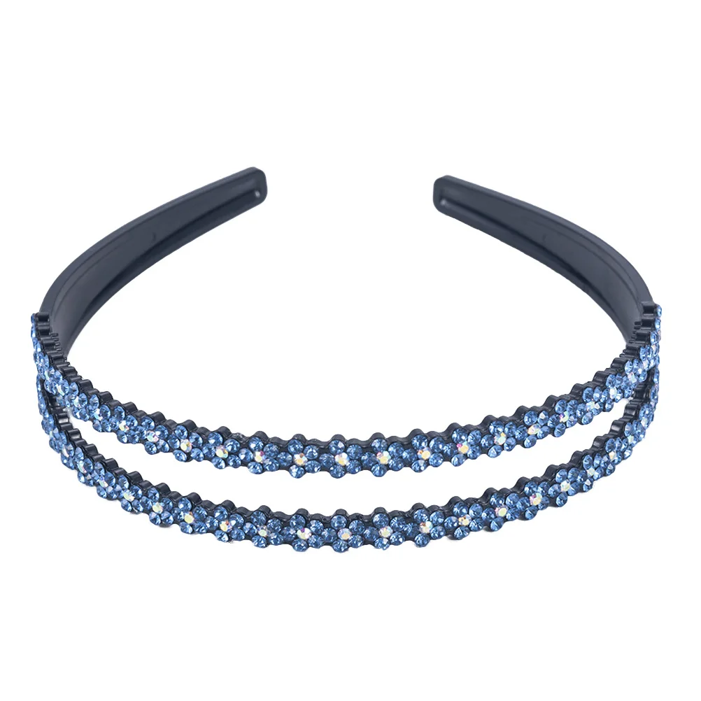 

3Pcs Non Slip Rhinestone Headbands Double Row Elegant Hairbands for Women Daily Wear Hair Hoop Stylish Accessories
