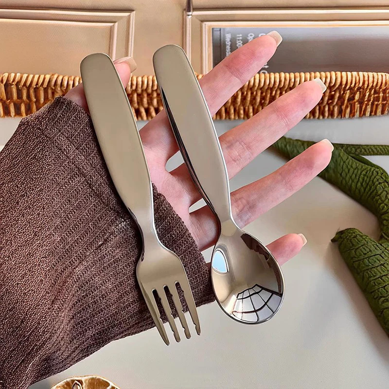 Kids.Outdoor Utensils - Ensemble cuillère et fourchette en acier