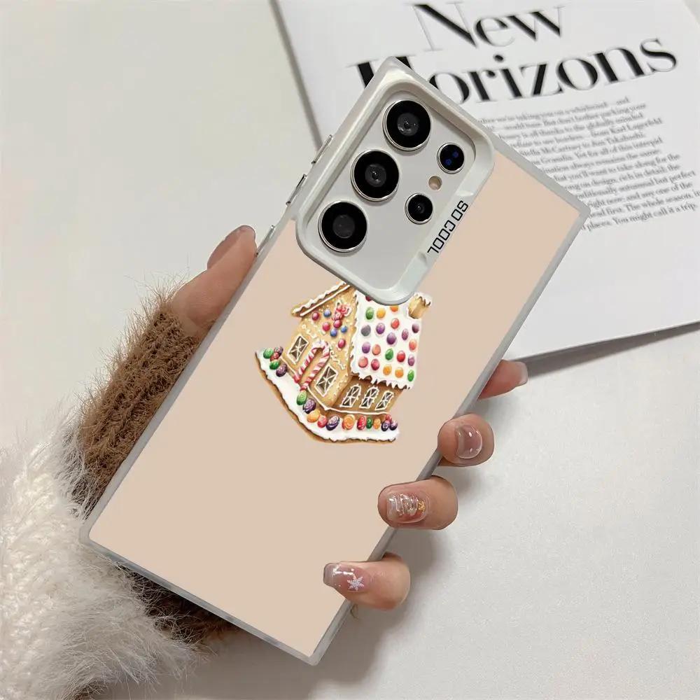 Etui na telefon Candy House do Galaxy S25 S24 S23 S22 S21 S20 Ultra/ FE/Plus, odporne na wstrząsy, z tylną obudową chroniącą przed odciskami palców
