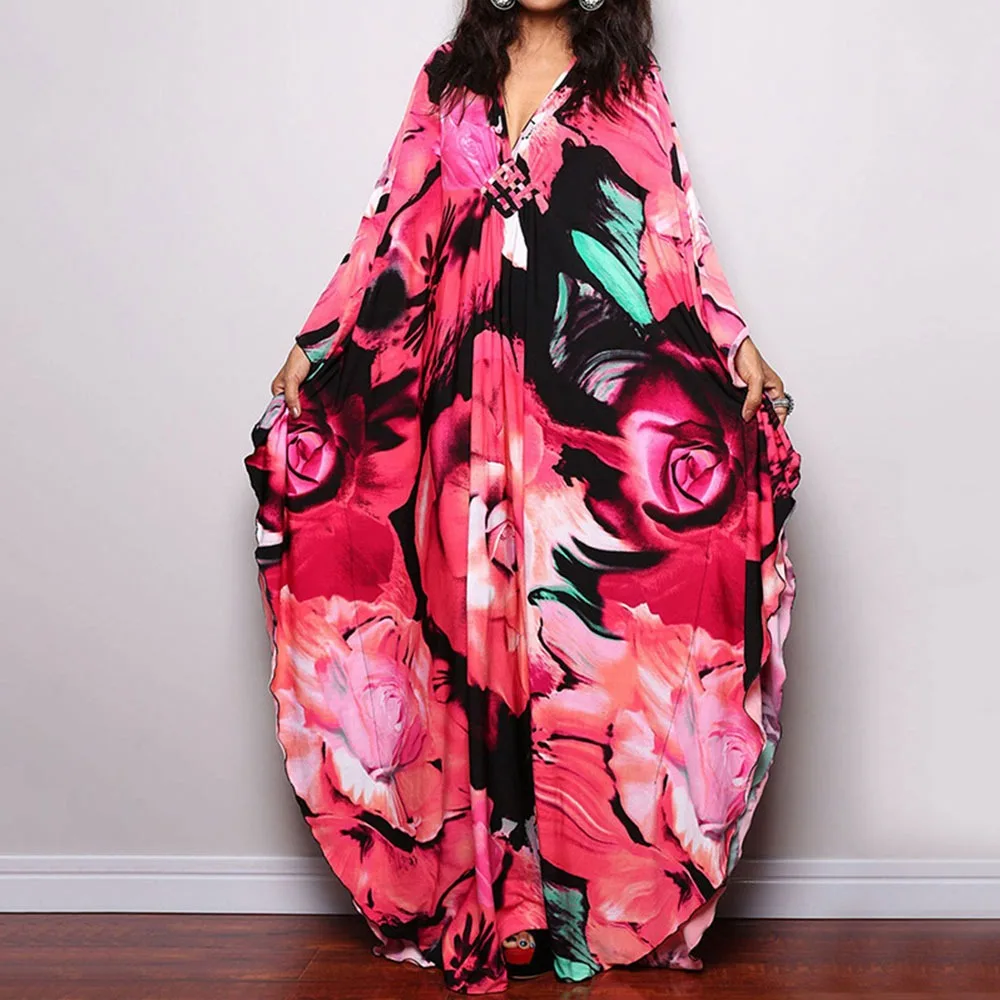 

Maxi Long Dress Summer Sunscreen Smock Casual Vacation Swimsuit Cover Up Dress Loose Bathing Suit Bikini Cover-Ups for Women