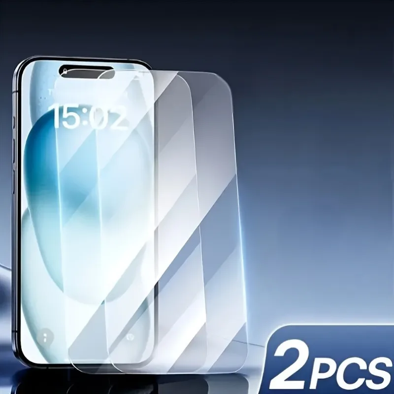 2Pcs Gehärtetem Glas Screen Protector Für iPhone 17 16 15 Pro Max XR XS Max Telefon Glas Für IPhone 14 13 12 11 Pro Mini 7 8 Glas