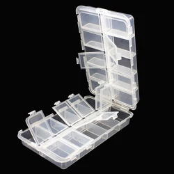 WEIHE mini Fishing Tackle Box Red 10 Compartments for Small Clear Plastic Waterproof Hooks Lures Baits Fishing Accessories