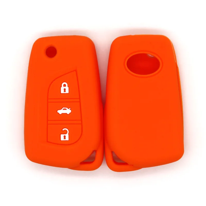 

Silicone Car Key Case for Toyota RAV4/Crown/Reiz/Corolla/Corolla Altis - 3-Button Foldable Key Fit, Protective Pouch Accessories