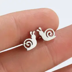 1Pair Simple Stainless Steel Cartoon Animal Earrings for Women Small Cute Snail Earring Fashion Jewelry Party Gift