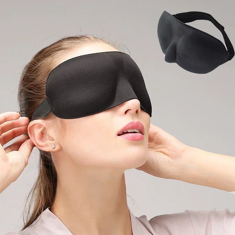 3D Portable Soft Eye Mask Travel Sleep Rest Massage Aid Sleeping Mask Cover Eye Patch Sleeping Mask Case Blindfold Eyeshade