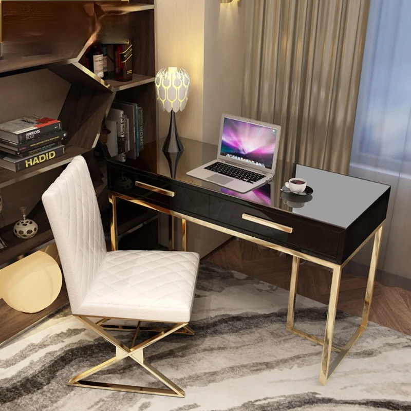 High quality desk modern minimalist desk computer desk learning stainless steel home furniture kids bookshelf  bookshelf desk