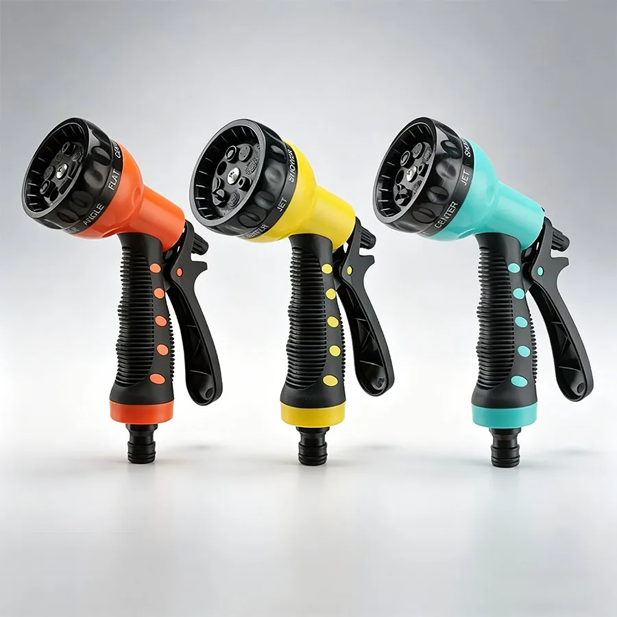 8Pattern Garden Hose Nozzle Sprayer Water Gun with Adjustable Spray High Pressure Ergonomic Grip for Garden Watering Easy to Use