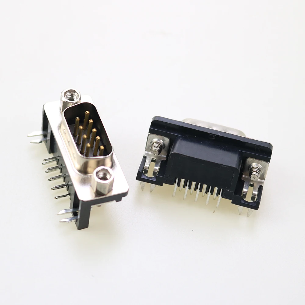 1PCS DB9 Female/Male PCB Mount, D-Sub 9 pin PCB Connector,RS232 Connector 90-degree bent needle DR9