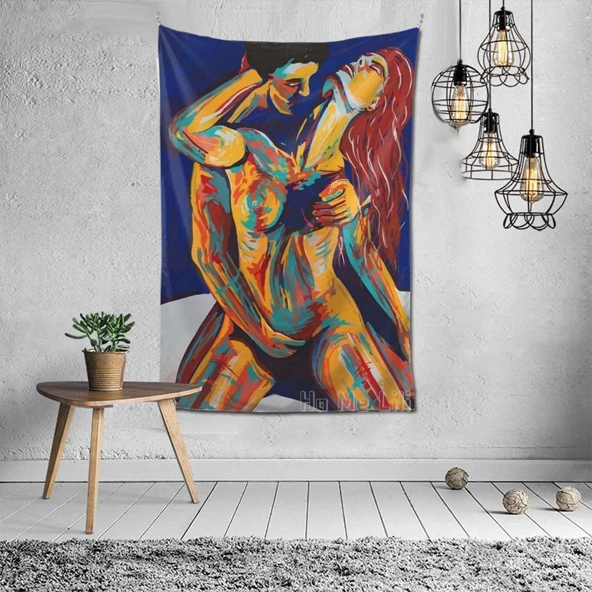 Classics Erotic Sexy Woman Man Tapestry Wall Hanging Polyester Picnic Bedsheet Wall Art