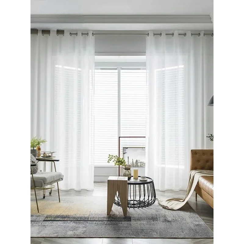 White Tulle Sheer Curtains for Living Room Window Voile Curtain for Bedroom Home Door Decoration Kitchen Voile Organza Drapes