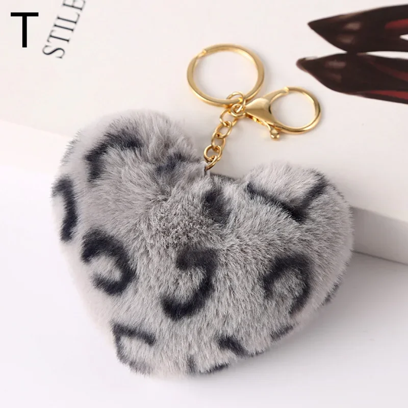 Regenbogen-Plüschball-Schlüsselanhänger, großes Herz, Pompom-Schlüsselanhänger für Frauen, Auto, Tasche, Anhänger, Modeschmuck, flauschige Liebe, Pompons, Schlüsselanhänger – Detail 5
