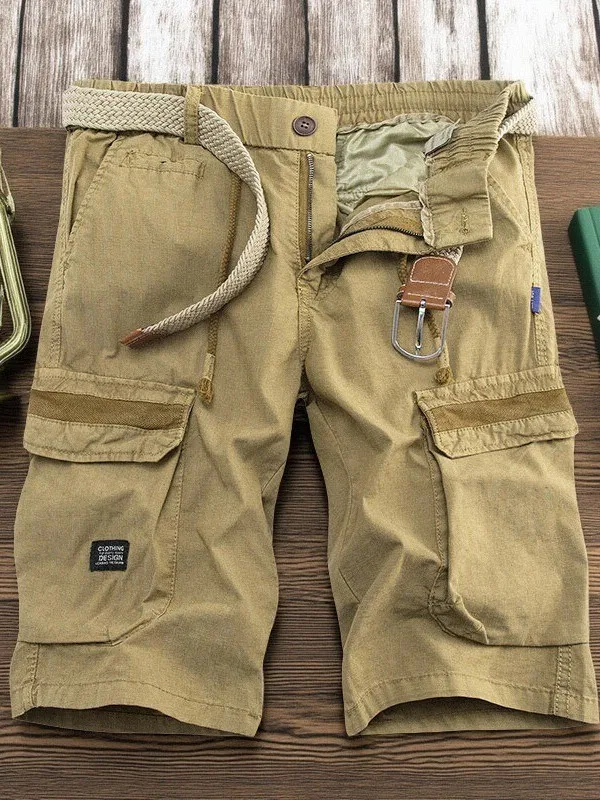 

Summer 2024 Men's Casual Workwear ort Pants Thin Five-Point Beachwear Loose Fit Elastic Waist Cotton 00% Faion Trend