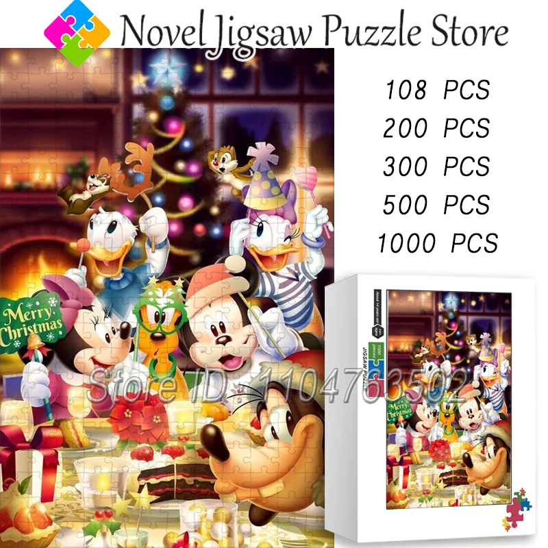 

Пазл с персонажем мультфильма «Микки Маус Диснея», 108/200/300/500/1000 шт., пазлы для взрослых, игрушки ручной работы, Рождественский подарок