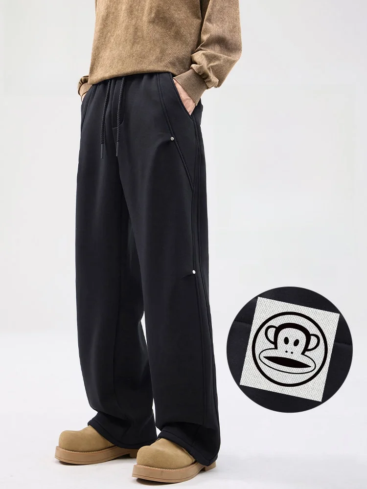 

Мужские повседневные спортивные брюки PaulFrank прямого кроя, весна-осень, новый американский тренд, свободные длинные брюки