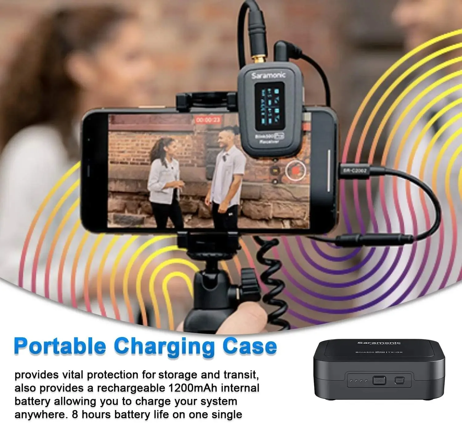 Saramonic Blink500 Pro micrófono de solapa inalámbrico Lavalier para iPhone, Android, PC, portátil, cámaras DSLR, Youtube, grabación en Streaming