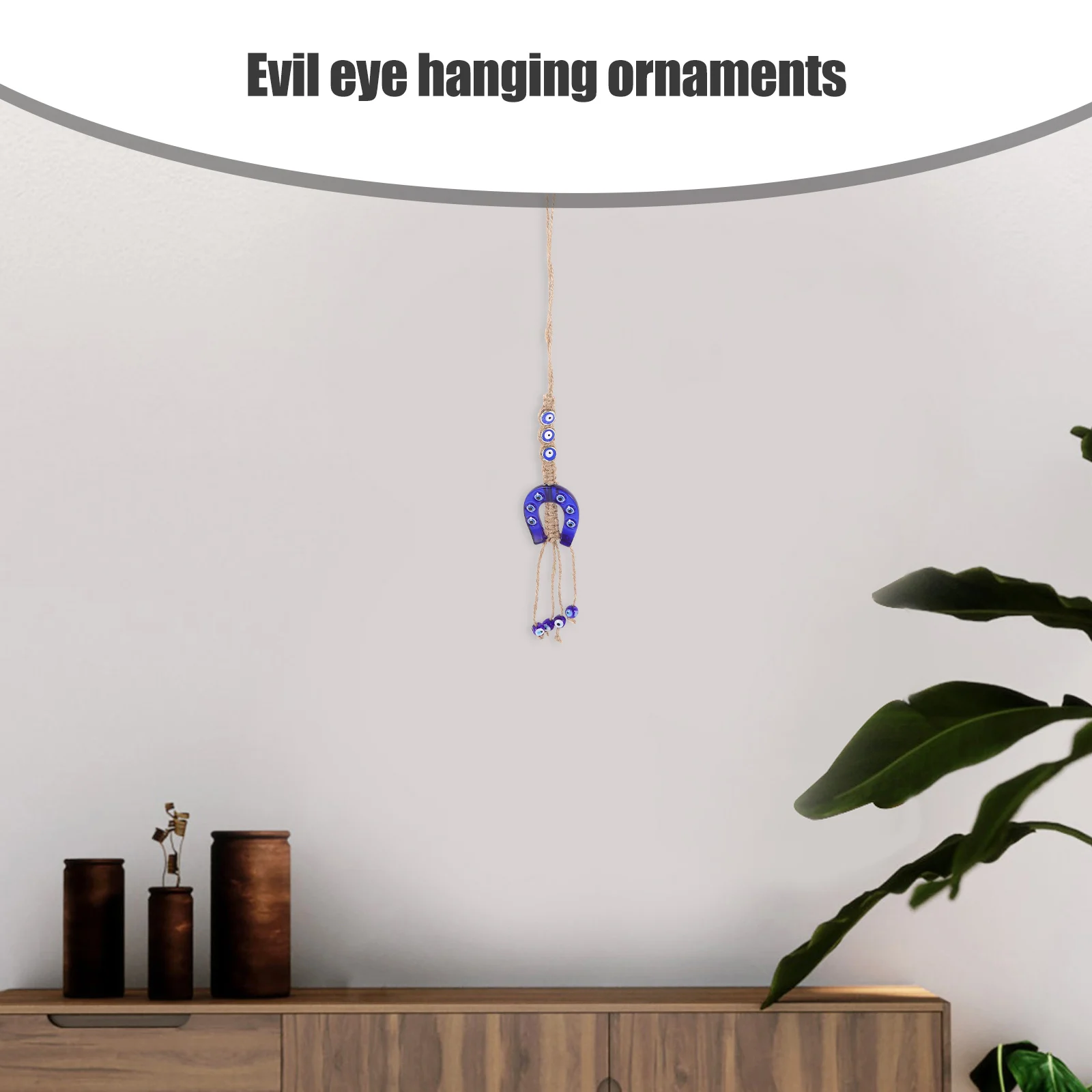 

Horsehoof Evil Eye Hanging Ornament Blue Decor For Car Wall Window Door Turkish Blessing Pendant Wall Hanging Decors