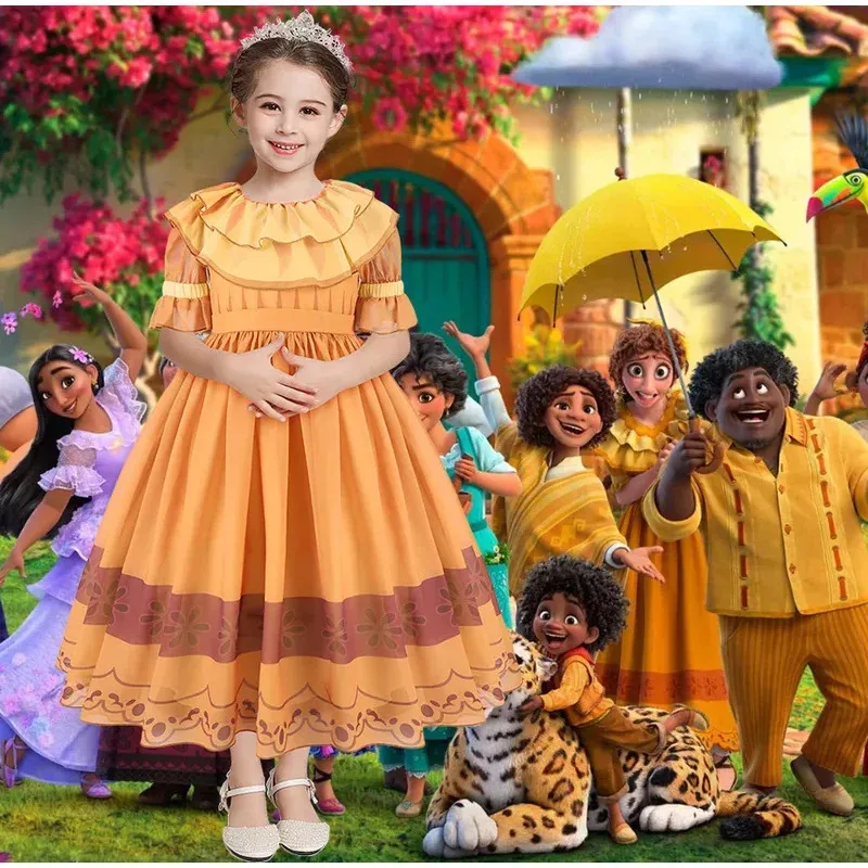 New Encanto costume for girls princess dress suit cosplay charm icabella Mirabella dolres Carnival birthday party clothes