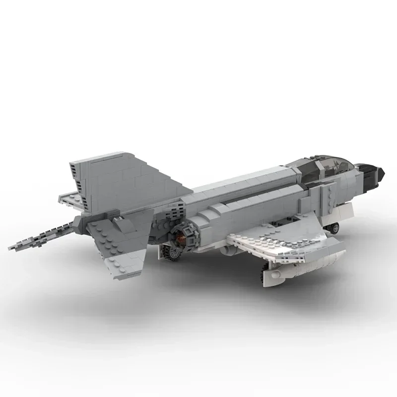 MOC 빌딩 브릭 군사 모델 F-4J 팬텀 II 해군 전투기 기술 모듈러 블록 선물, 크리스마스 장난감 DIY 세트 조립