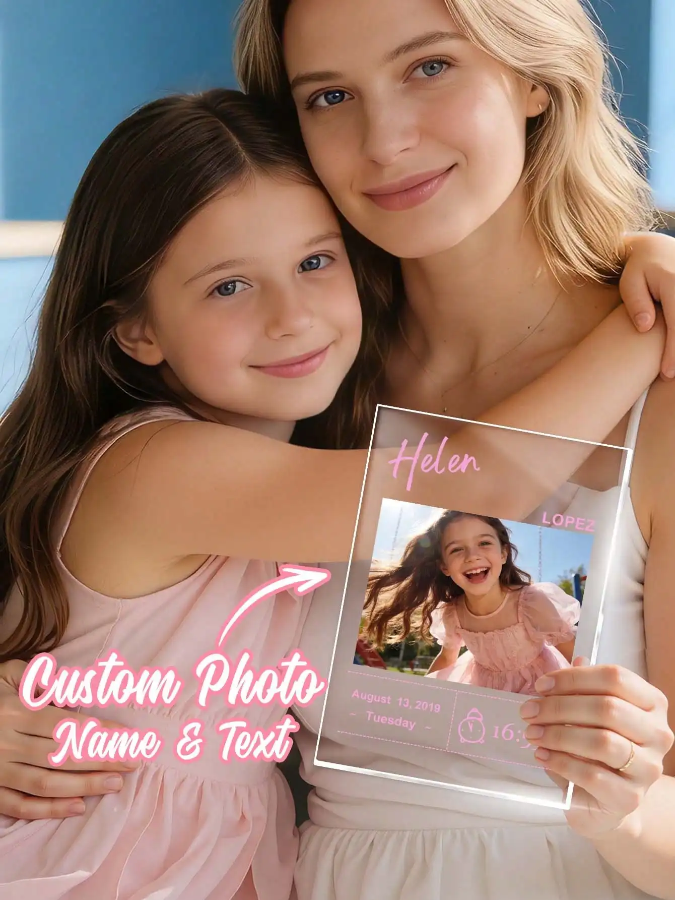 1pc Custom Engraved Baby Photo Acrylic Frame Newborn Keepsake with Name Birth Info Gift for Mom Dad Christmas Baby Shower image 3