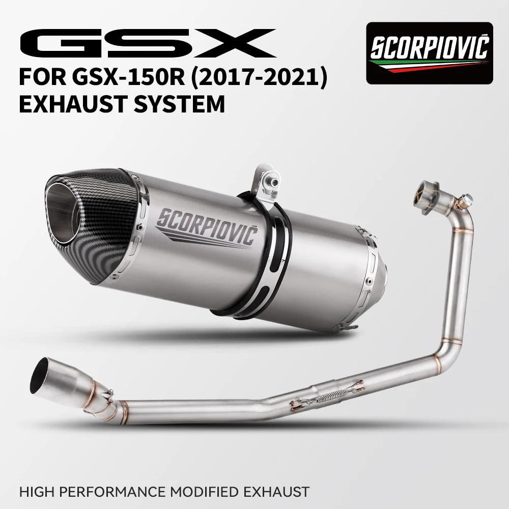 2017-2021 For Suzuki GSXR150 GSX150R GSX-S150 GSXR125 R77 Motorcycle Front Exhaust Pipe Slip-On Full System