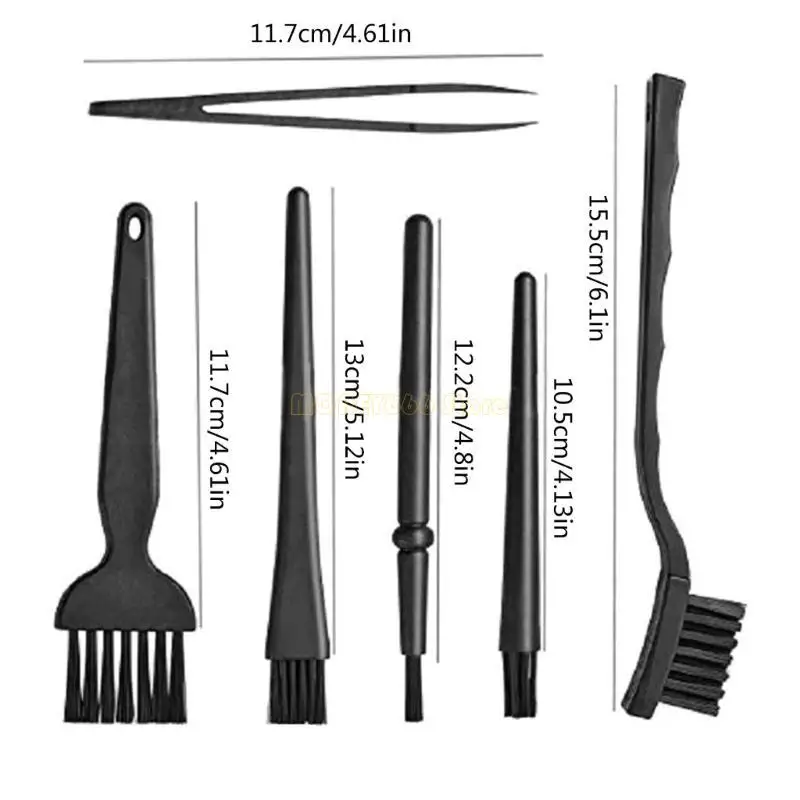 F62C小さなポータブルプラスチックハンドルアンチスタチックブラシキーボードクリーニングブラシキット