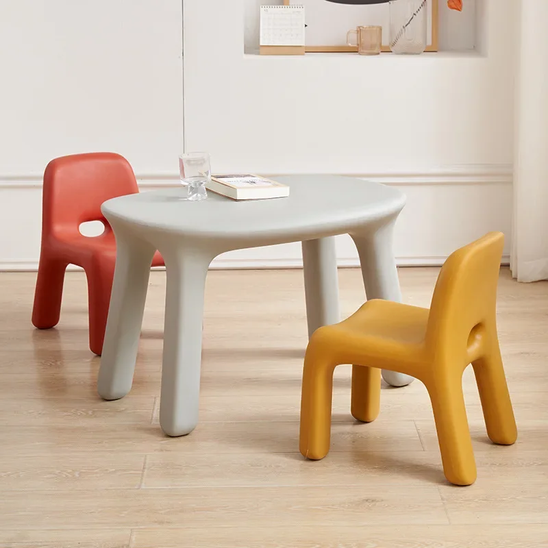 

#Nordic Children Learn Tables and Chairs Creative Plastic Tables and Chairs Kids Table and Chair Small Bench Home Designer Baby