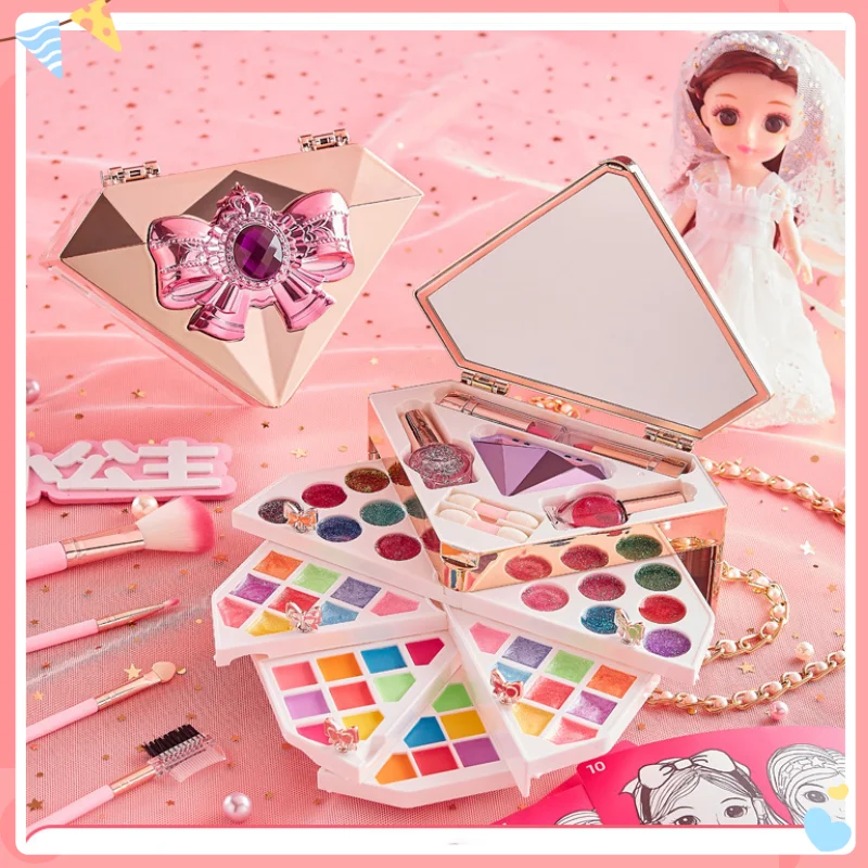 Confezione regalo per trucco cosmetico per ragazza Set di giocattoli per bambini Giocano a casa Set di bellezza essenziale per regali di Natale e Capodanno per ragazze delicate