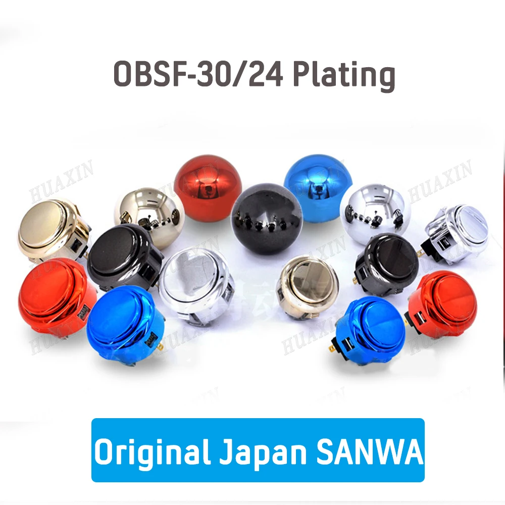 

Оригинальная японская SANWA OBSF-30/24 Золотая Серебряная кнопка, контроллер USB MAME, игровая консоль с аркадным джойстиком PS4, оригинал