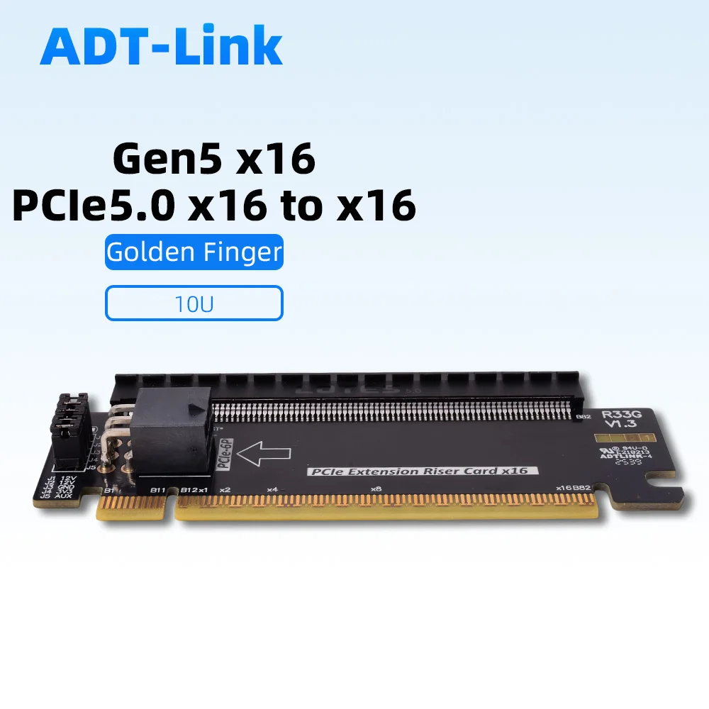 

PCI-E 5.0 X16 Riser Extended Card for 1U 2U 4U ATX Case Gen5 Testing Adapter for External Power Supply Enhancement Card