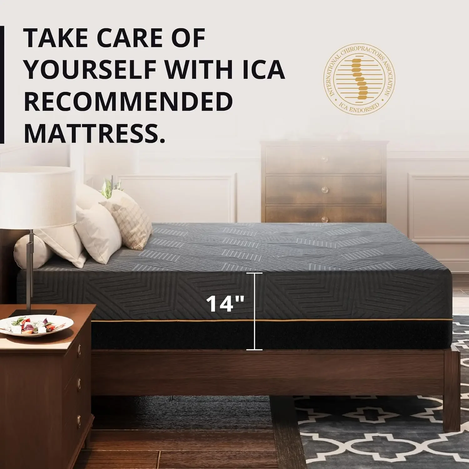 14 inch Firm Queen Mattress Memory Foam Mattress with Cooling Cover Bed in a Box CertiPUR-US Certified Breathable Supportive