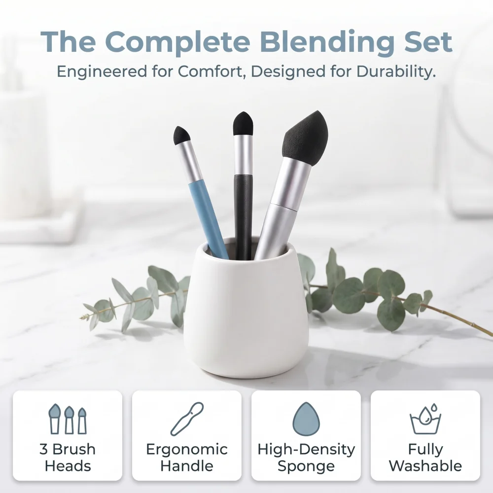 3Pcs Sponge Blending Stumps Set, Smudge Brushes for Pencil Charcoal Sketching, Artist Shading Tools