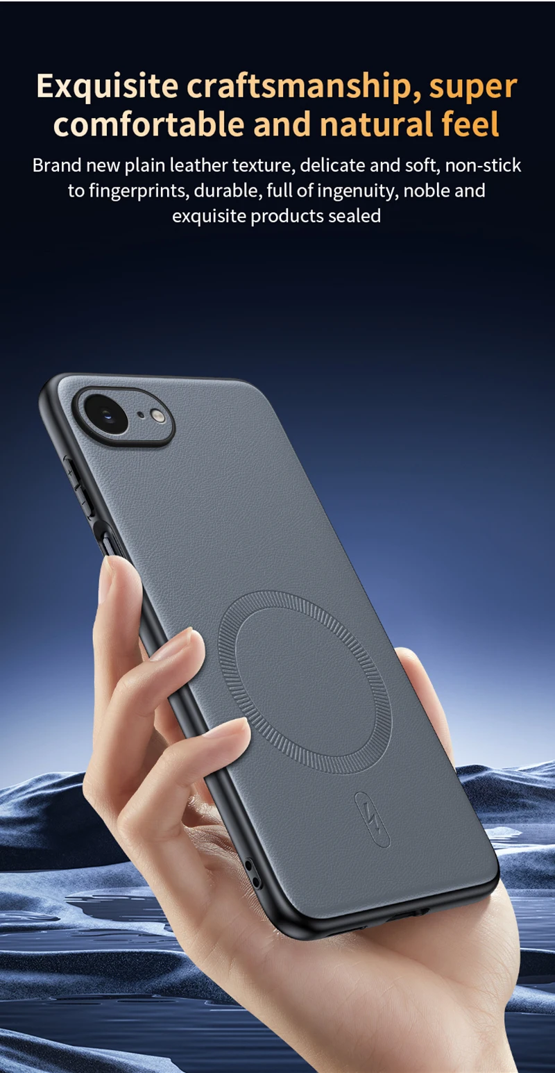 Für iPhone 17e Hülle Magnetische Leder-Schutzhülle Für iPhone 17e 16e Anti-Fingerabdruck Rutschfest PC+TPU – Detail 14