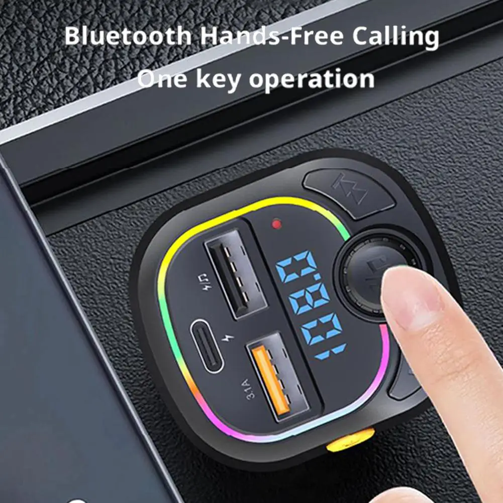 Car Charger Bluetooth 5.0 FM Transmitter Hands-free Wireless Car Adapter Charge Type-C PD Speaker Dual Player Accessorie MP G9X7