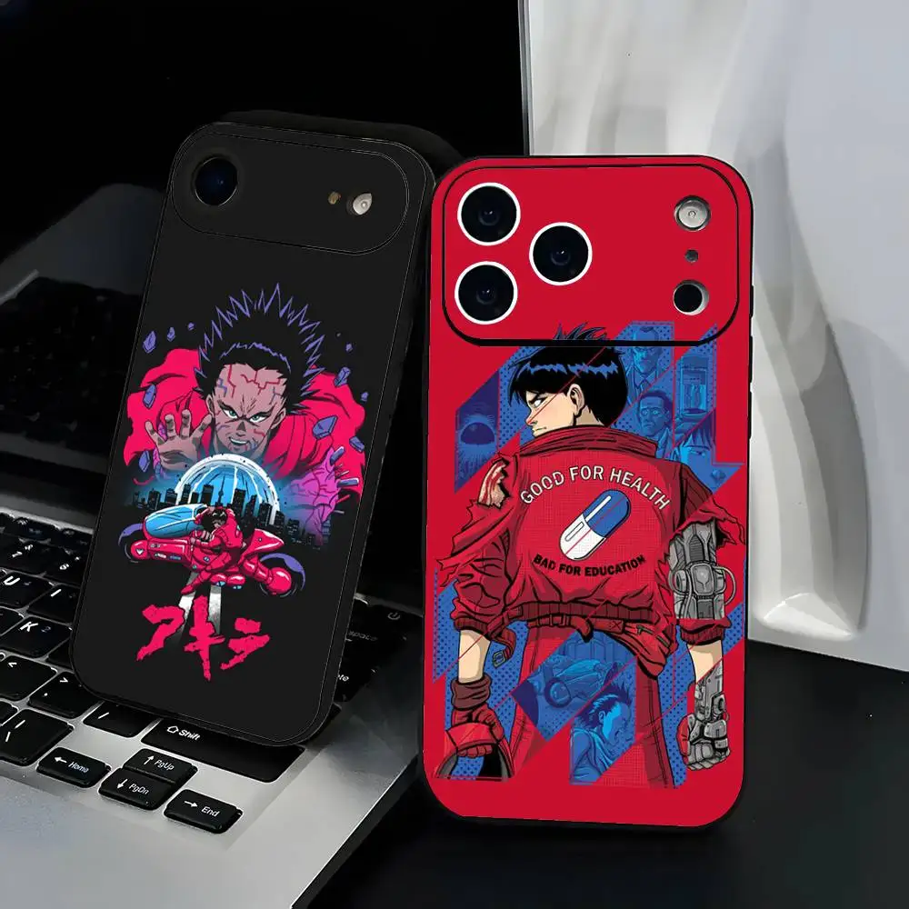

Anime A-Akira Red Cool Film Phone Case Fashion Black Frosted TPU Phone Case for iPhone 12-17. UV Spray Painted Design, Anti-fall