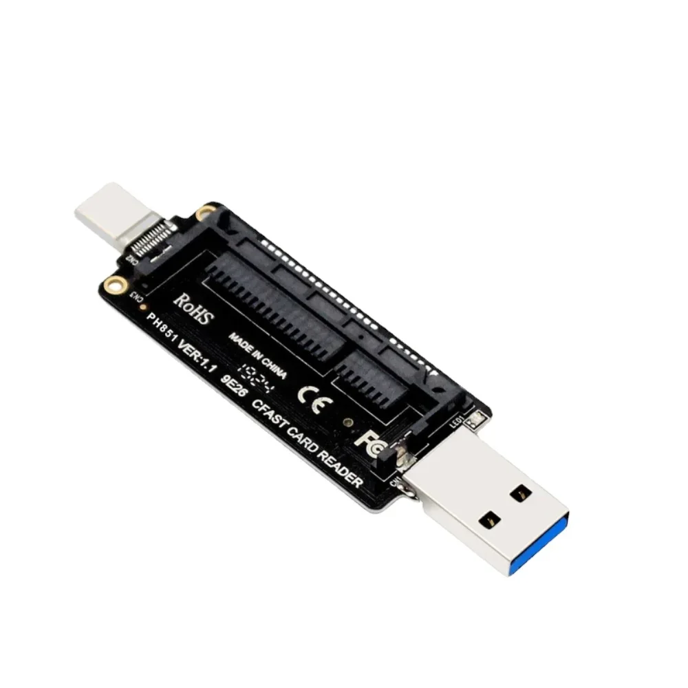 CFE High Speed  Cfast Card Reader with Dual Interface USB3.1 Type-A and Type-C for Fast Data Transfer for pc and phone