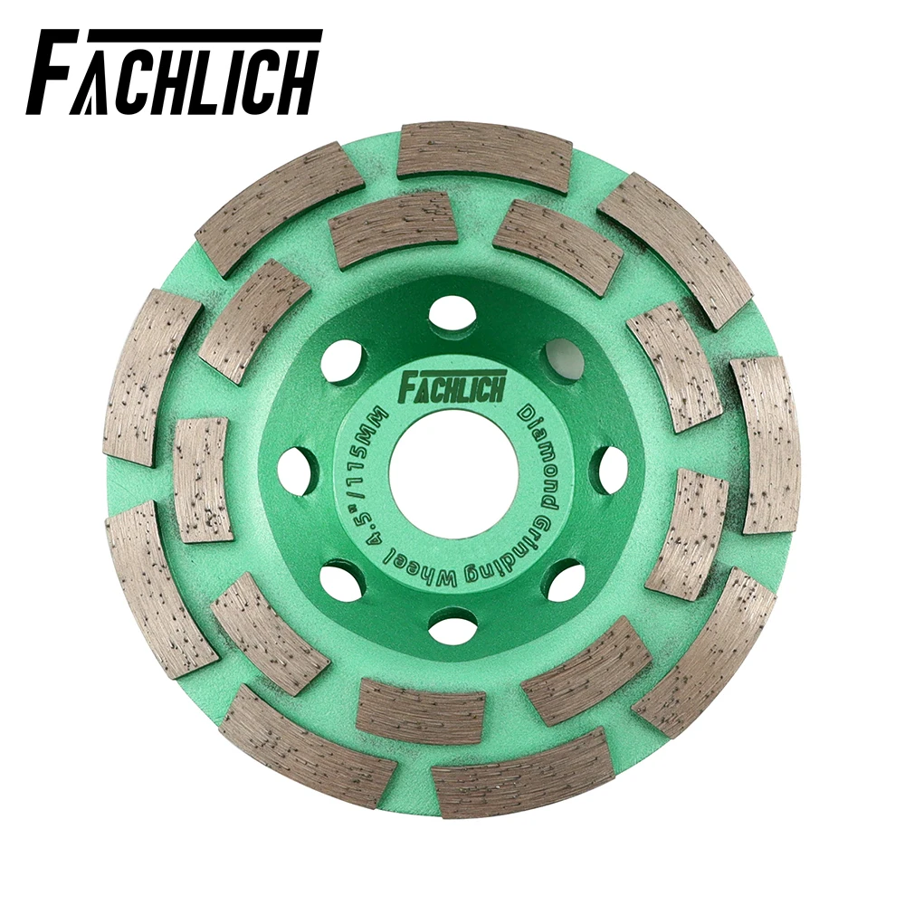 

FACHLICH 1pc 4.5inch/115mm Diamond Double Row Grinding Cup Wheel For Marble Concrete Masonry Polish Milling Plate Thickness 5mm